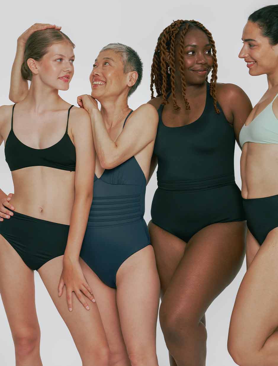 Period Swimwear Menstrual Leakproof Bikini Bottom Absorbent Pants High  Waist Swimming Trunks for Teenagers Women,Black XS 