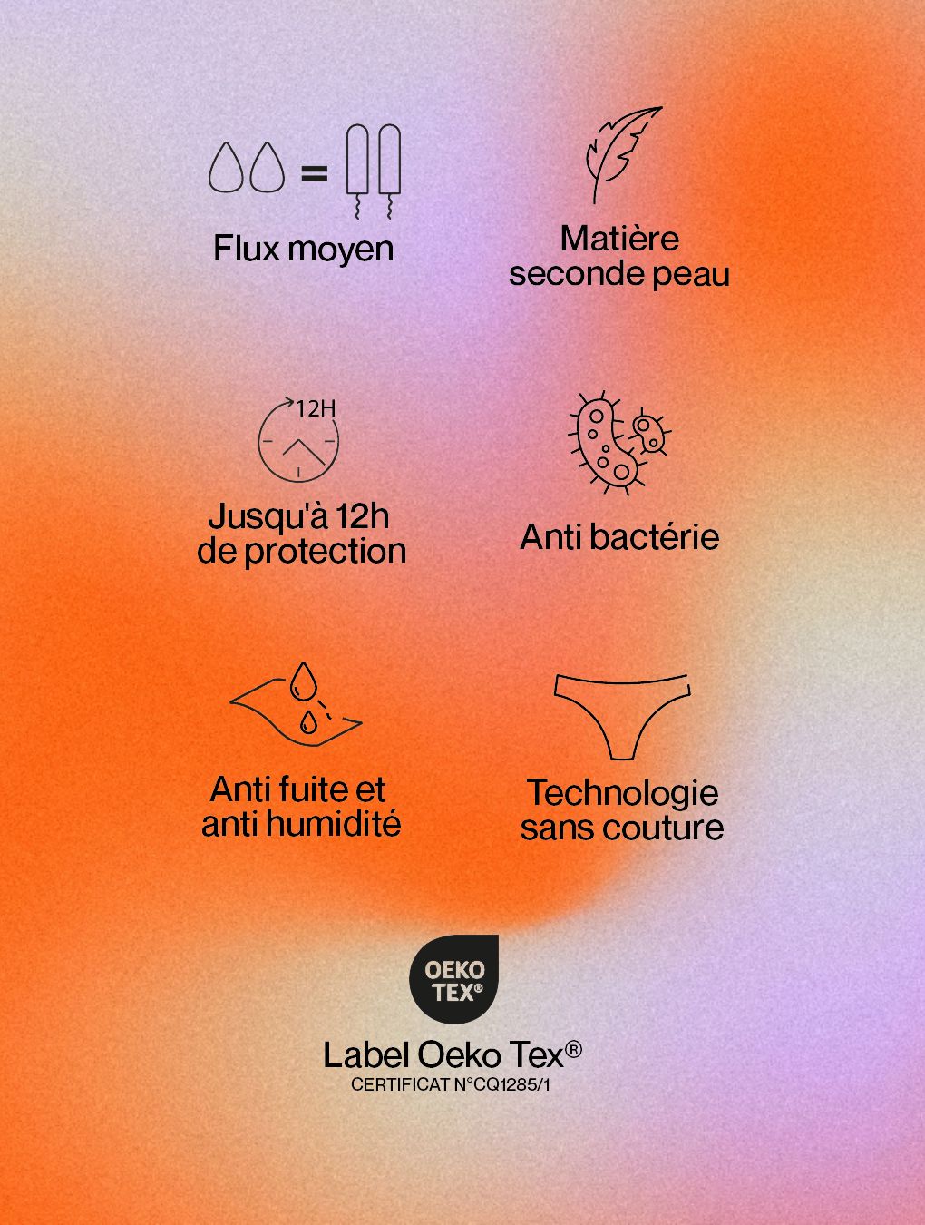 Menstrual panty microfiber Hébé Liberty for teen