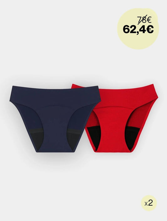 Heavy flow menstrual panties - Pack of 2 colors