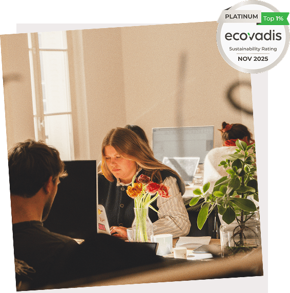 L'équipe Smoon au bureau — évaluation EcoVadis Platinum