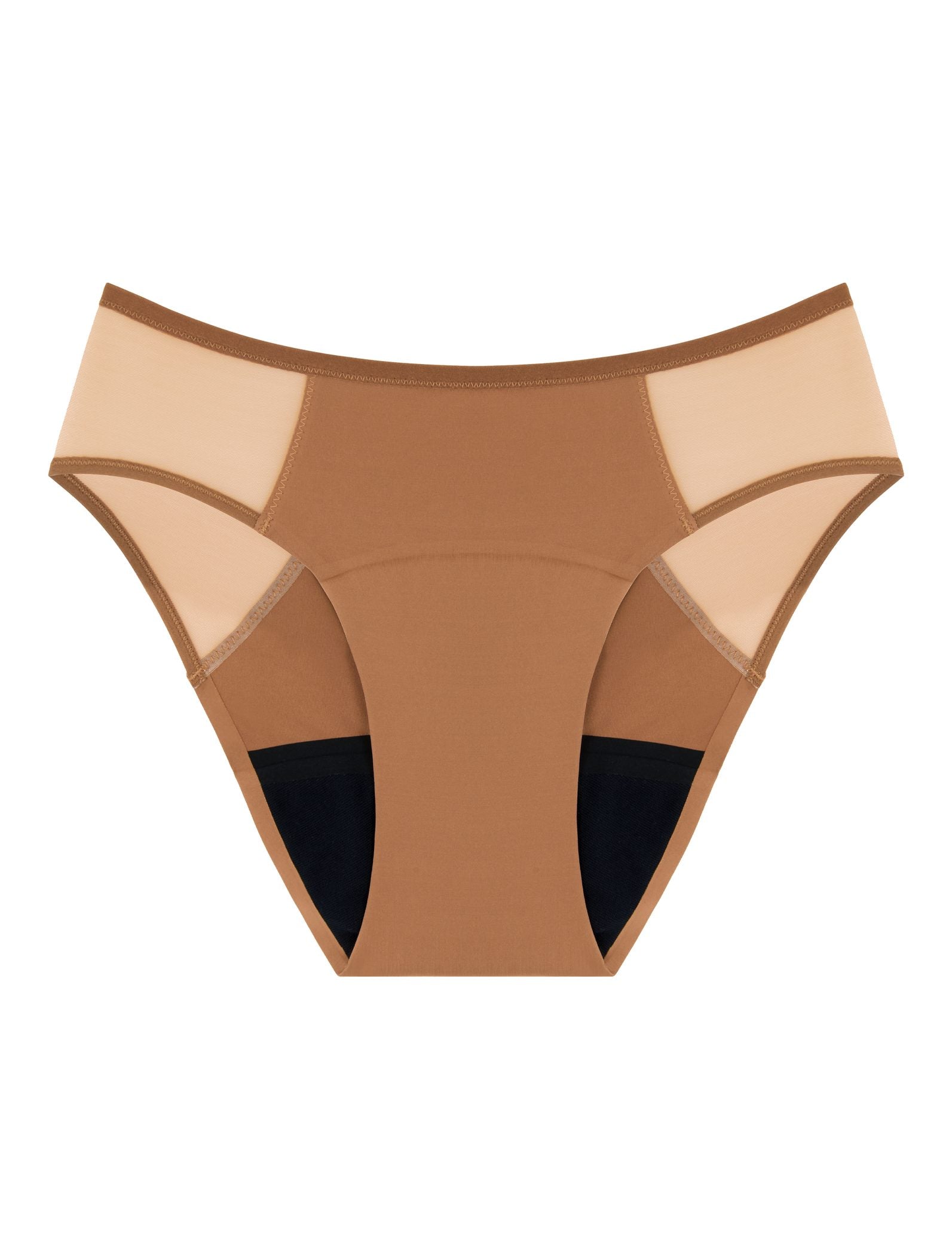 Culotte menstruelle Artémis Tulle nude, flux abondant, tulle sur les hanches