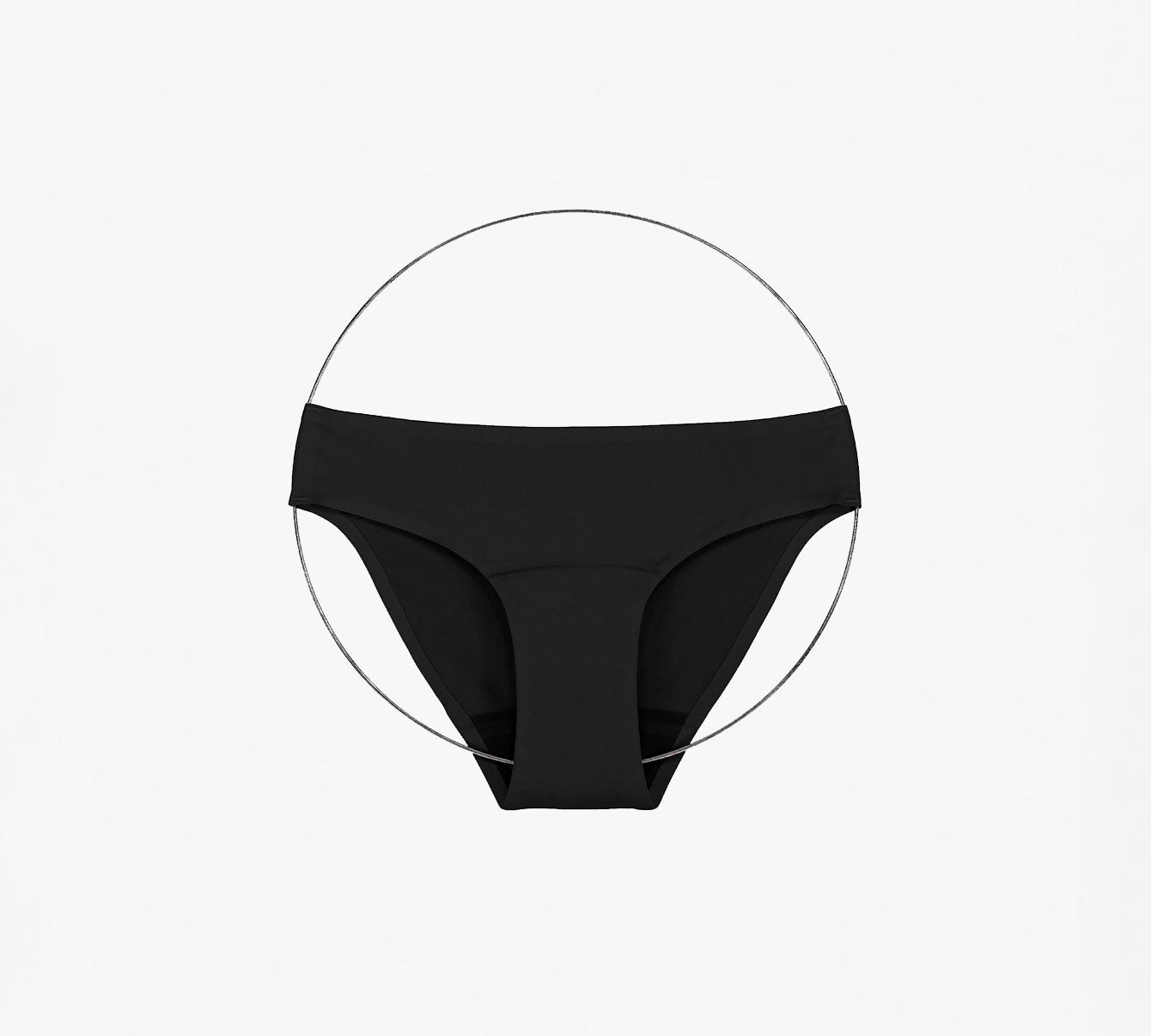 culotte menstruelle noire sur cercle