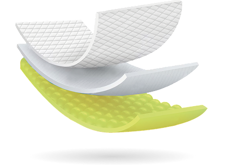 Les trois couches de la protection absorbante Smoon