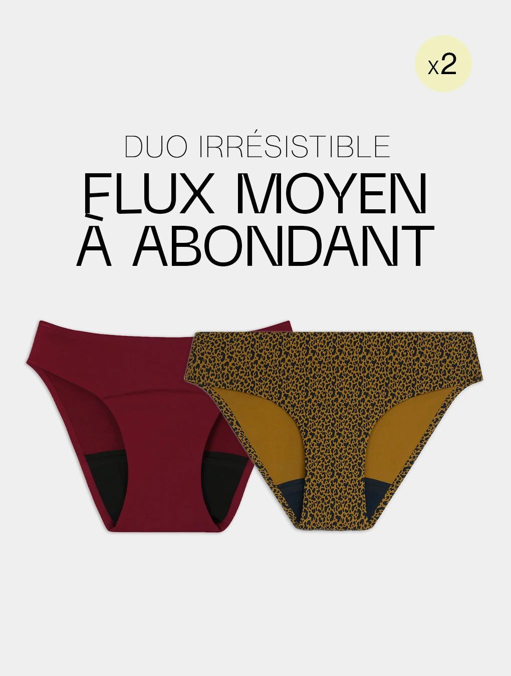 pack duo irrésistible flux moyen à abondant  