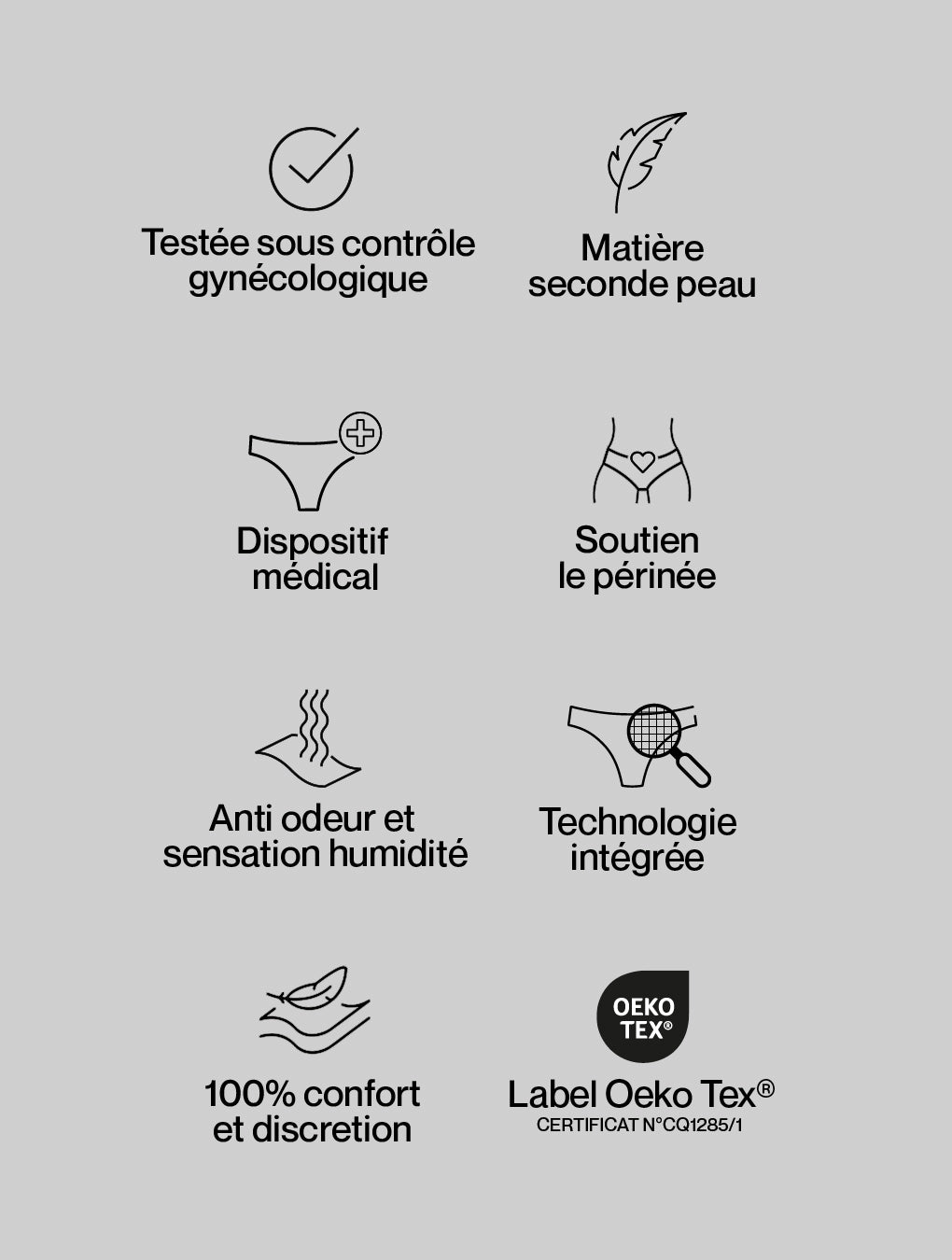 Dispositif médical - Culotte de soutien réduisant les fuites urinaires à l'effort