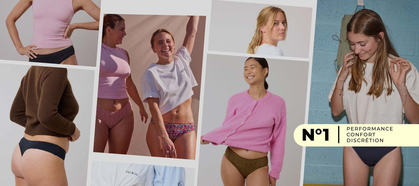 Femme et adolescentes portant des culottes menstruelles Smoon