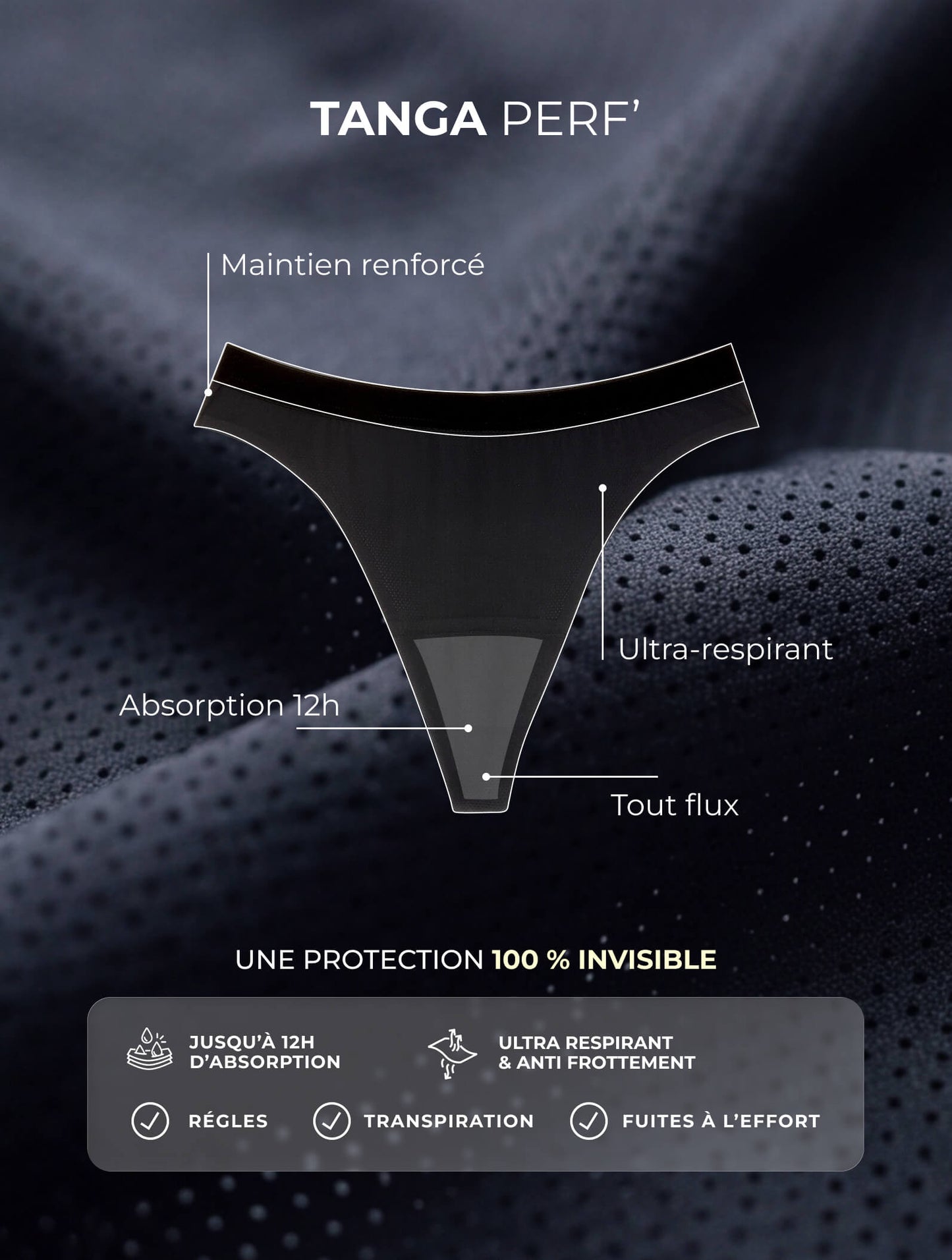 Tanga sport absorbant haute performance Vega