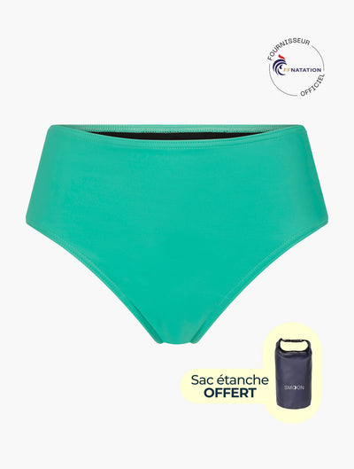 Braga de baño menstrual de talle alto Hydriades para adolescentes — Verde