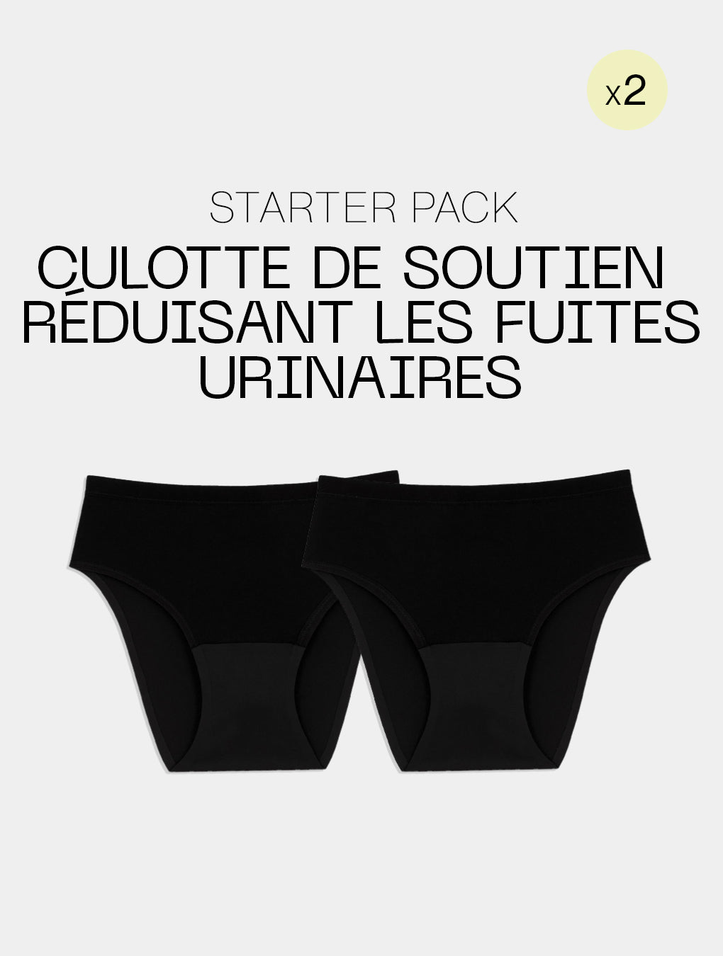 Starter pack- Culotte de soutien réduisant les fuites urinaires à l'ef