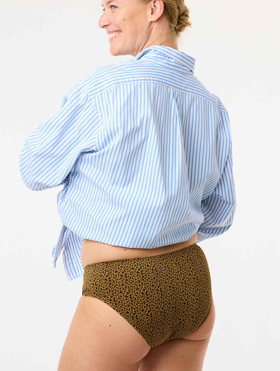 Menstruationsslip Mikrofaser Séléné Leopard + Haargummi GRATIS