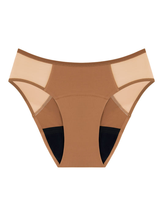 Culotte menstruelle Artémis Tulle nude, flux abondant, tulle sur les hanches