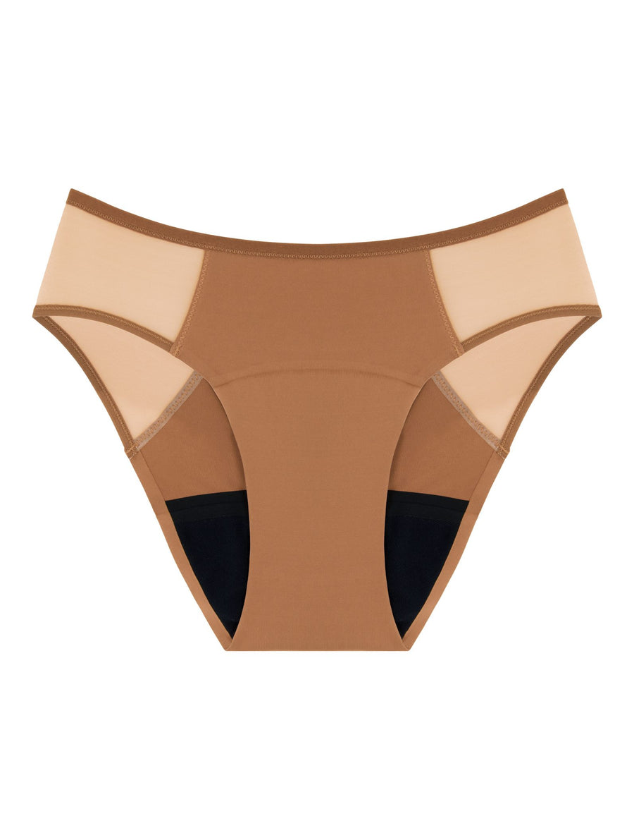 Culotte menstruelle Artémis Tulle nude, flux abondant, tulle sur les hanches