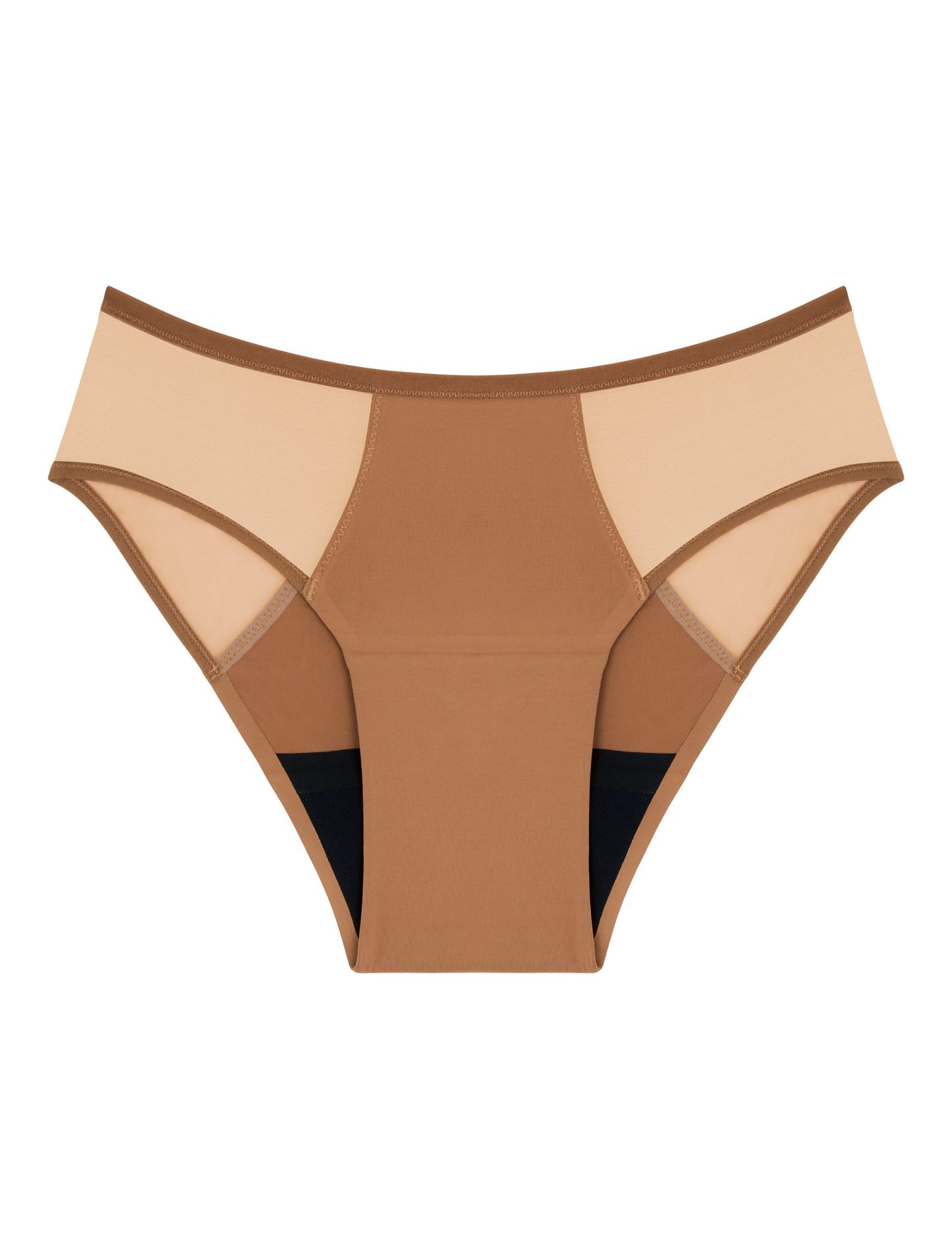 Culotte menstruelle Séléné Tulle nude, flux moyen, tulle sur les hanches
