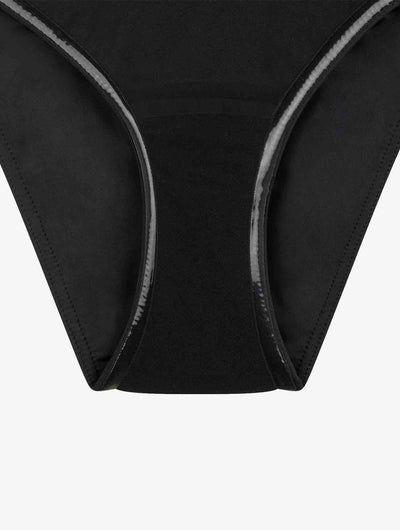 Braga de baño menstrual de talle alto Hydriades para adolescentes — Negro